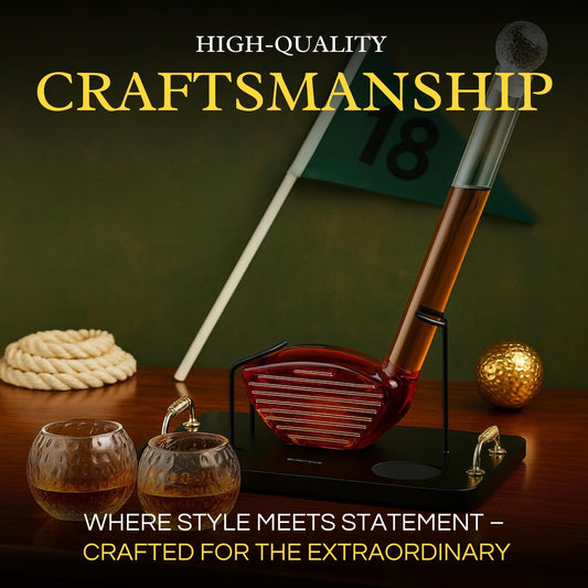 Golf Club Whiskey Decanter and 2 Liquor Glasses - 29 OZ Decanter & 15 OZ Glass Set - Golf Stick Gifts for Men, Unique Liquor Decanter Set - Bourbon, Scotch Decanter for Alcohol, Golfer Gifts for Dad