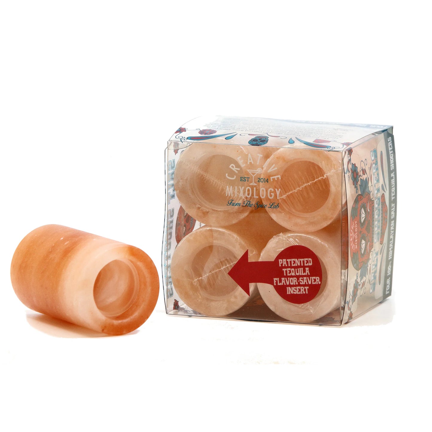 Day of the Dead Tequila Salt Shooters 4 Shot Glasses per Box
