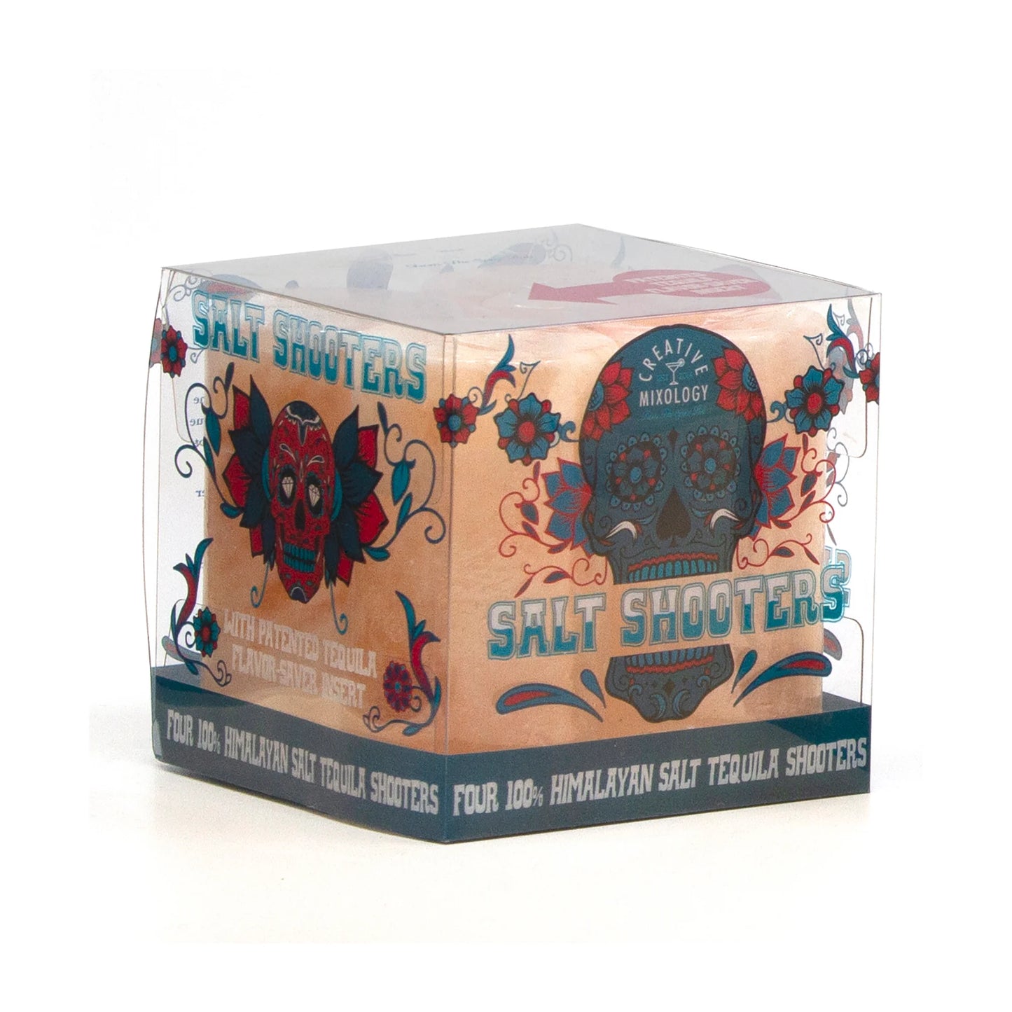 Day of the Dead Tequila Salt Shooters 4 Shot Glasses per Box