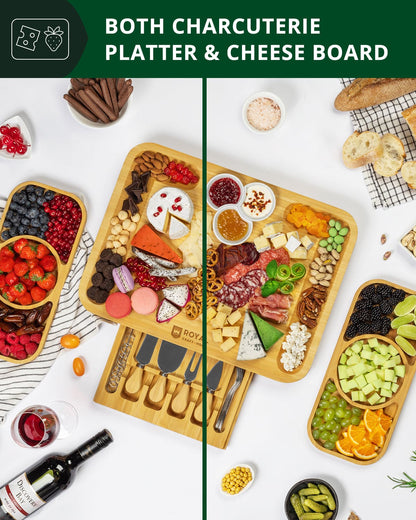 Cheese Board Set with Side Trays