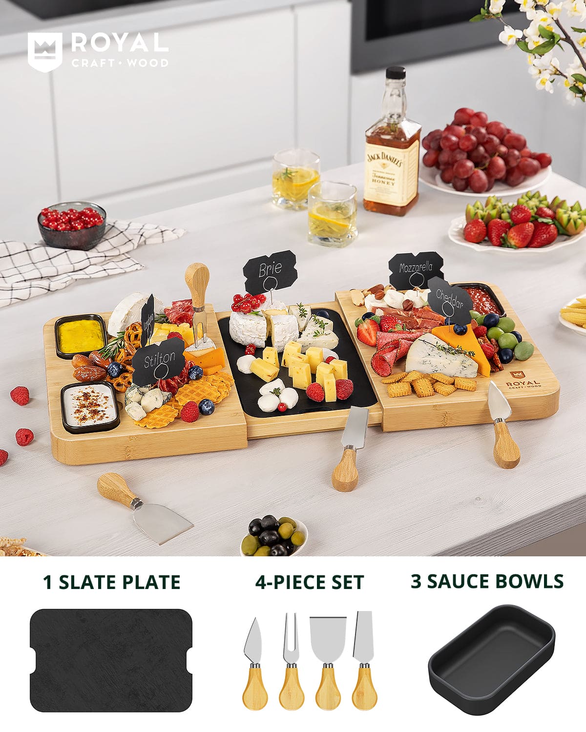 Cheese Board Set with Slate Plate