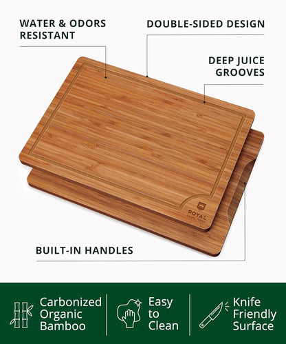 Cutting Board Set of 3, Bamboo, Brown