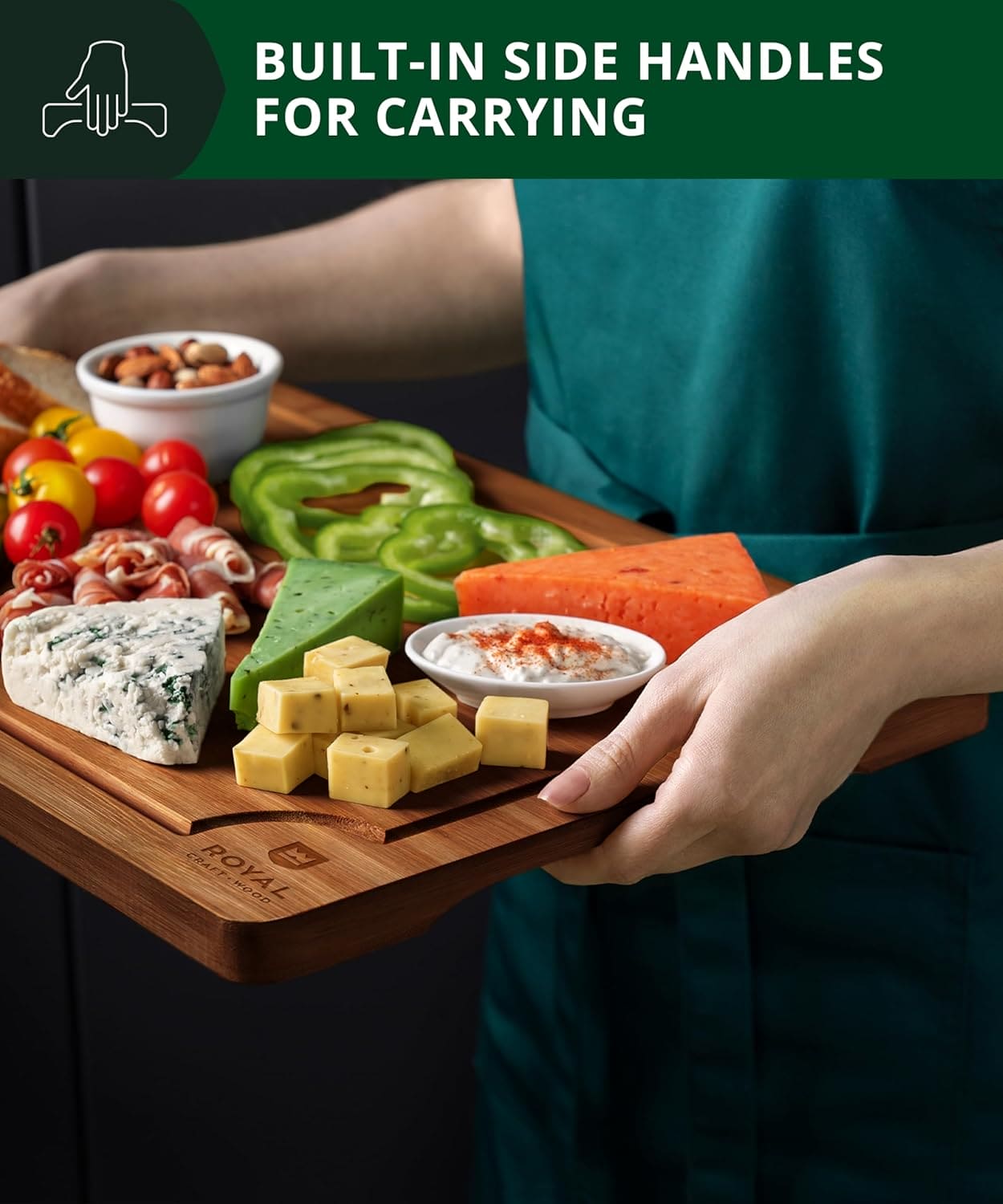 Cutting Board Set of 3, Bamboo, Brown