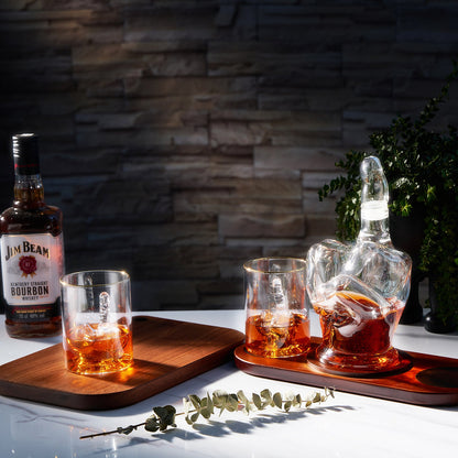 The Wine Savant Middle Finger Decanter Novelty Whiskey & Wine Decanter Set, Mahogany Wood, Funny Gift for that Someone You Love! Middle Finger Gift For Adults, Flip Off Gift, Funny Gifts, Gag Gift