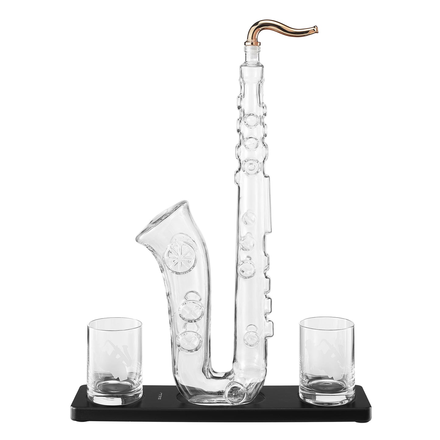 Saxophone Whiskey & Wine Decanter - 34 OZ Decanter Set with Two 10 Oz Whisky Glasses - Bourbon, Scotch, Liquor Gifts for Men, Dad, Father, Music Lover Gifts, Classical Instrument Room Home Decor