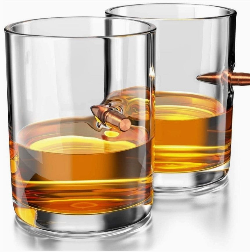 Set of 2 bullet whiskey glasses