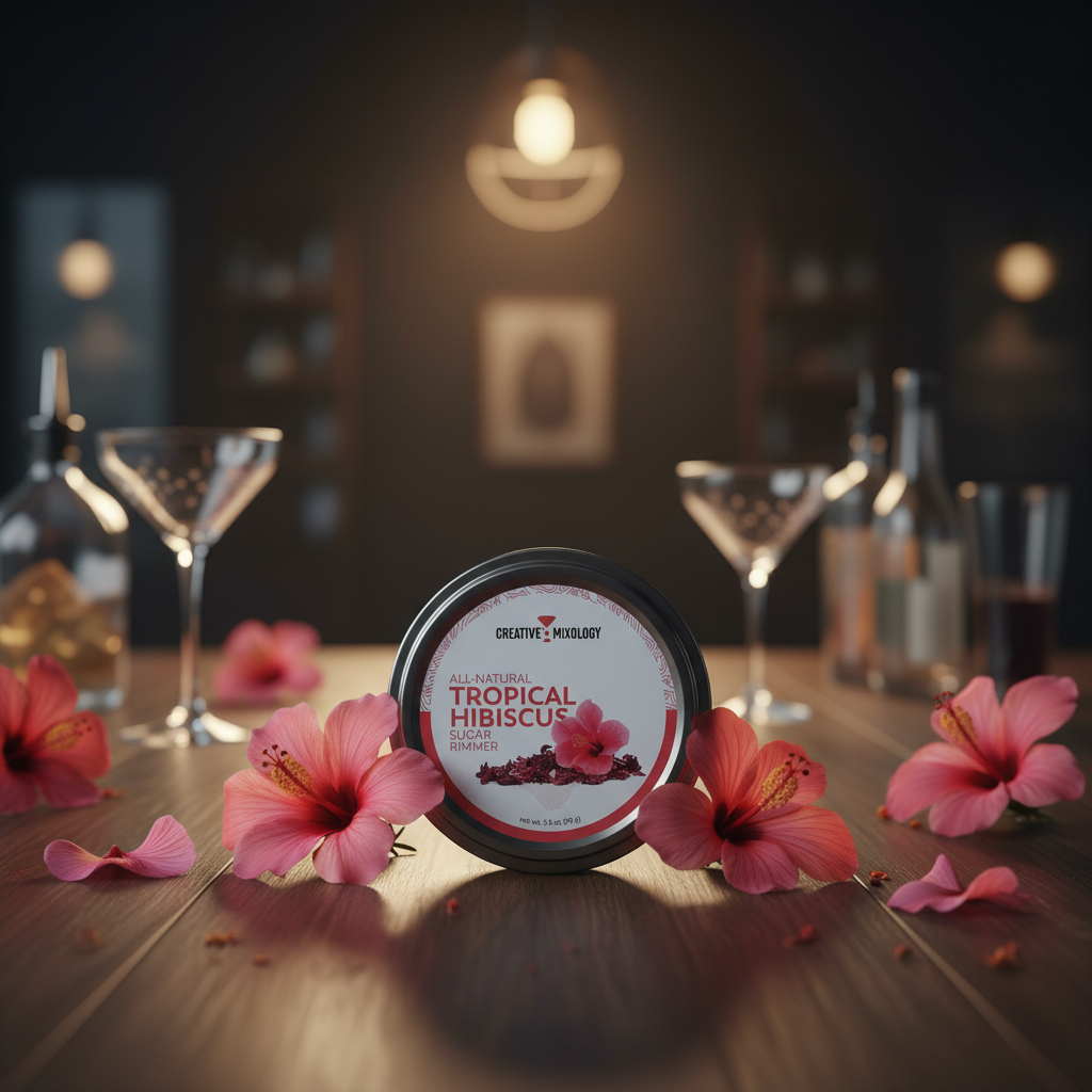 Tropical Hibiscus Sugar Rimmer on Bar Table